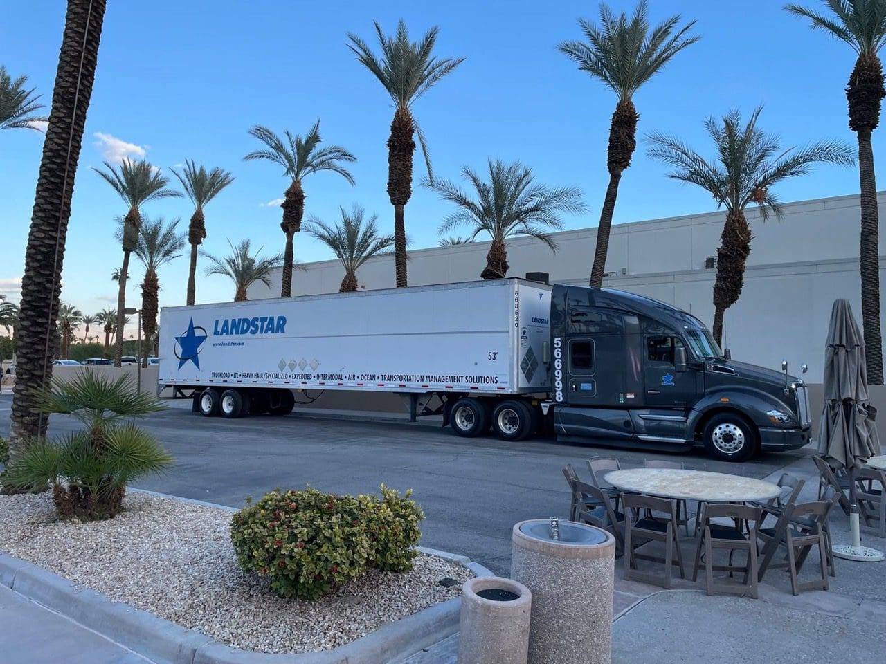 Landstar Truck with palm trees