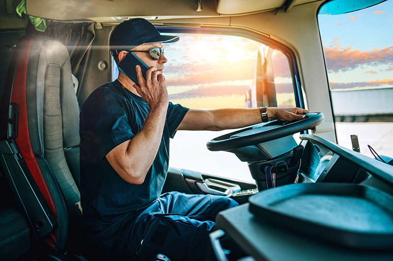 truck driver on the phone